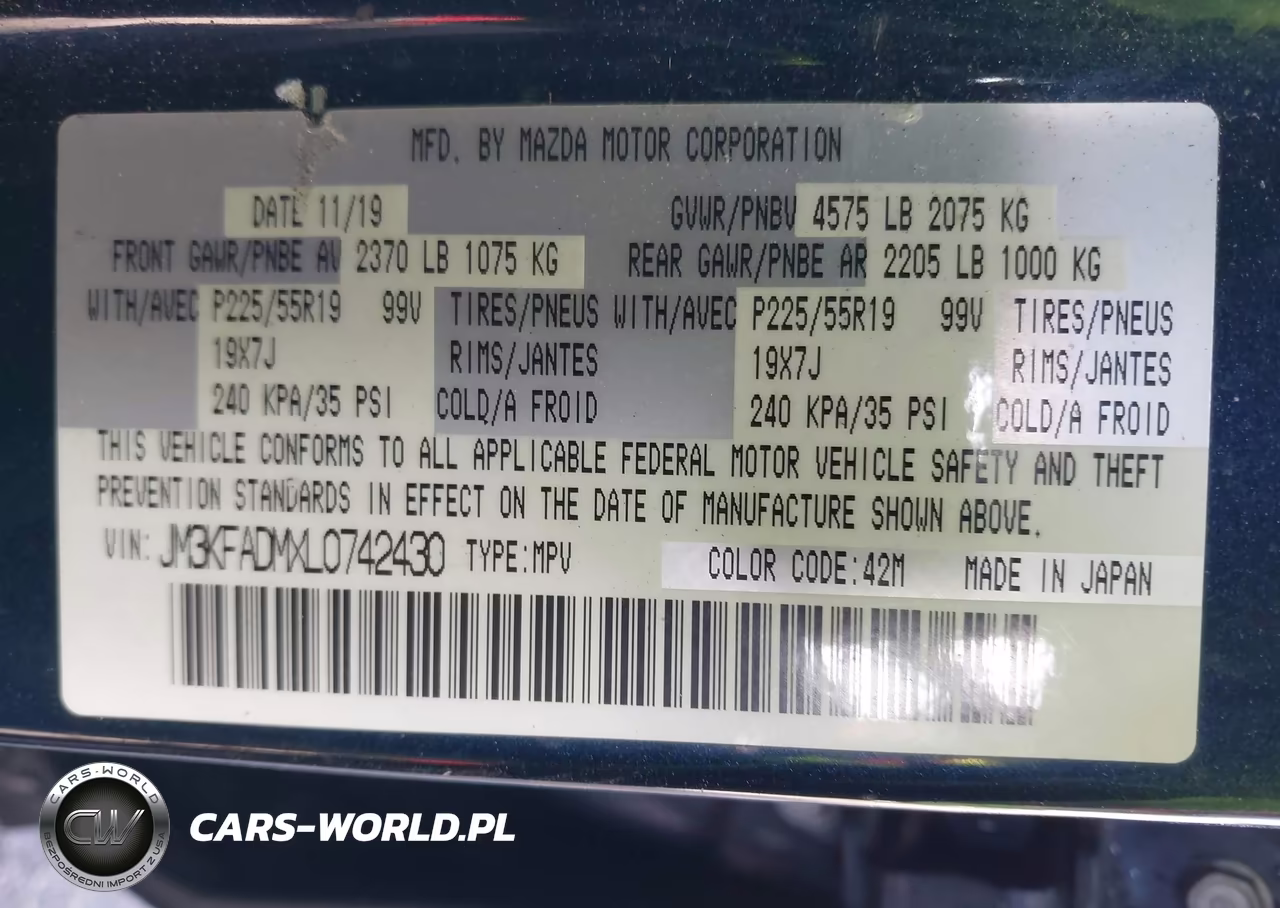 2020 Mazda Cx-5 Grand Touring VIN:JM3KFADMXL0742430 - 9
