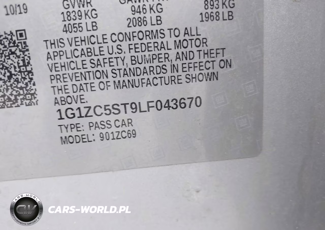 2020 Chevrolet Malibu Fwd 1Fl VIN:1G1ZC5ST9LF043670 - 9