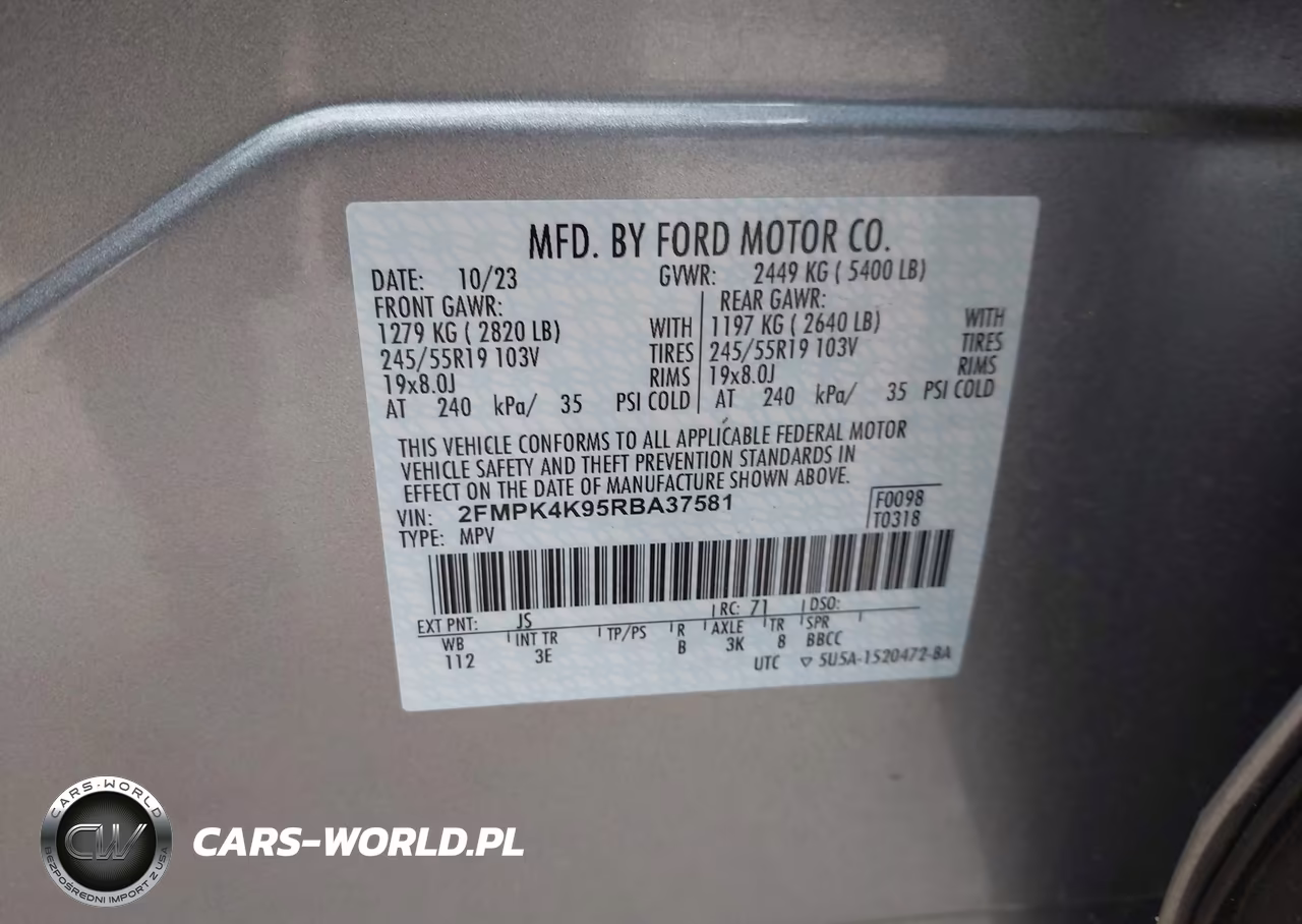 2024 Ford Edge Titanium VIN:2FMPK4K95RBA37581 - 9