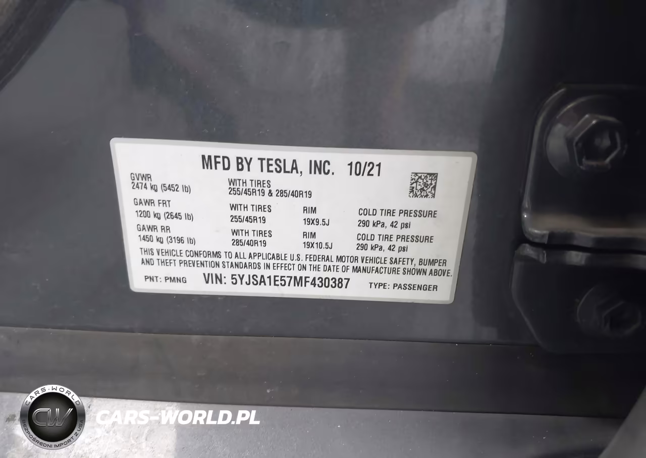 2021 Tesla Model S Long Range Dual Motor All-Wheel Drive VIN:5YJSA1E57MF430387 - 9