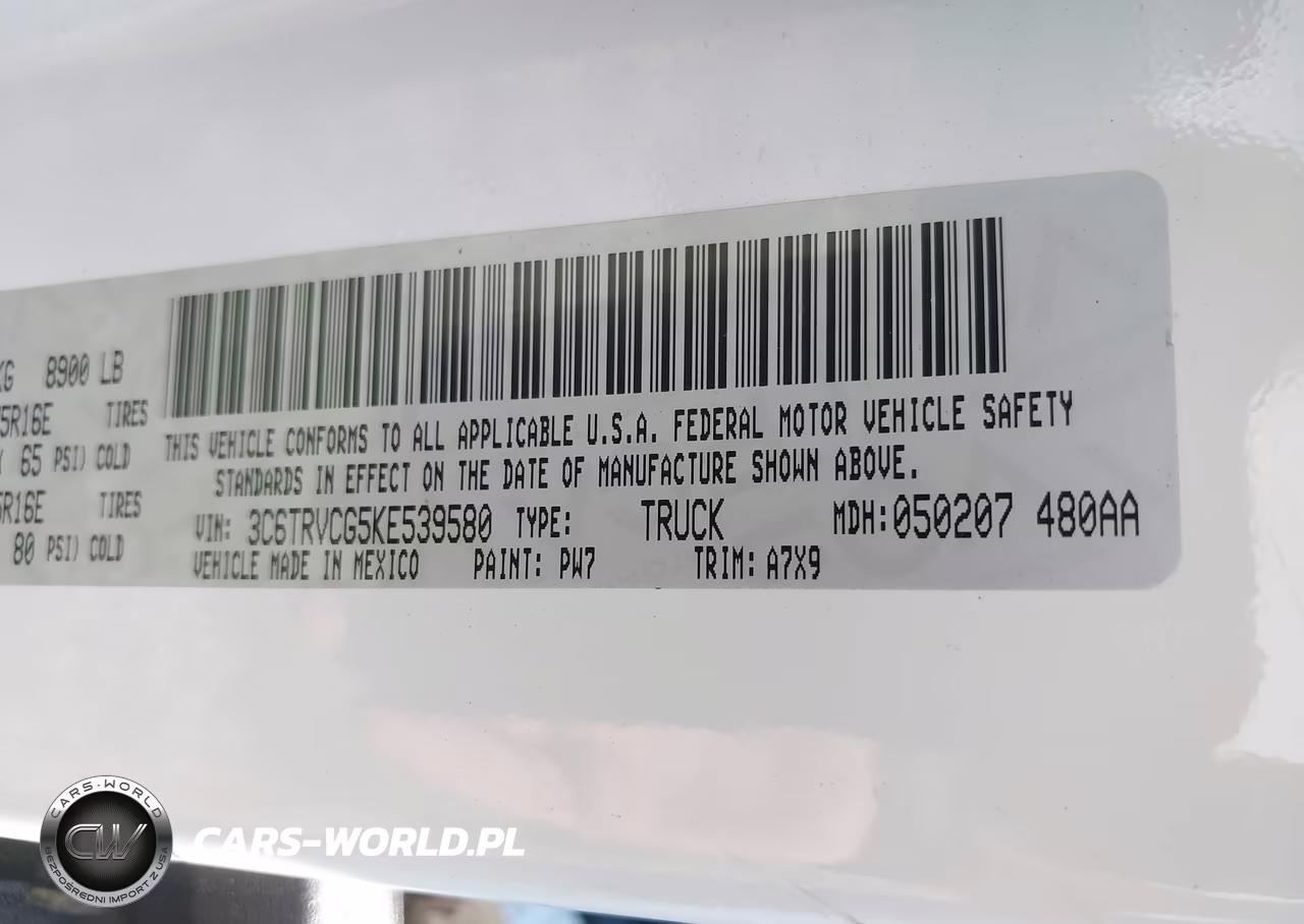 2019 Ram Promaster 2500 VIN:3C6TRVCG5KE539580 - 8