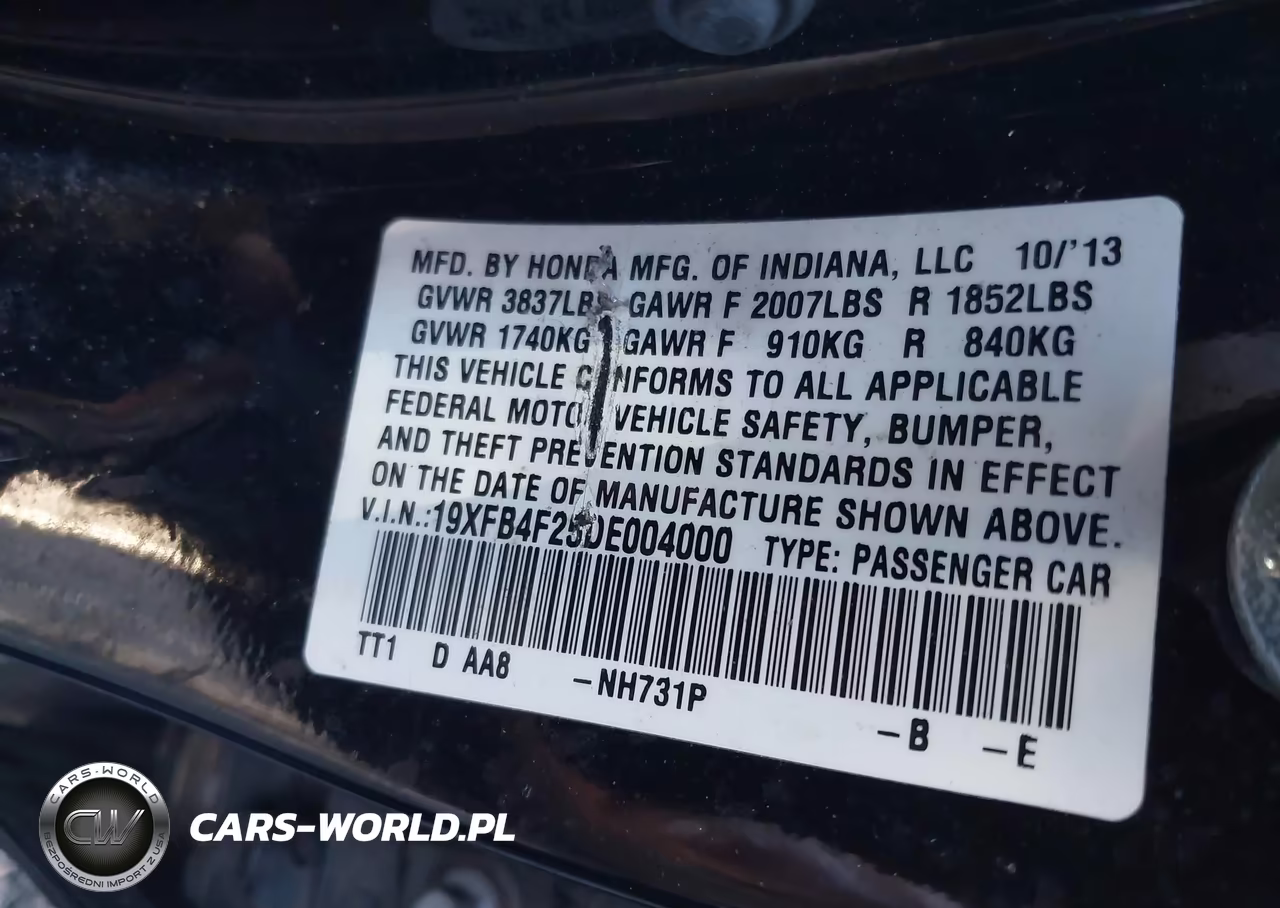 2013 Honda Civic Hybrid VIN:19XFB4F25DE004000 - 9
