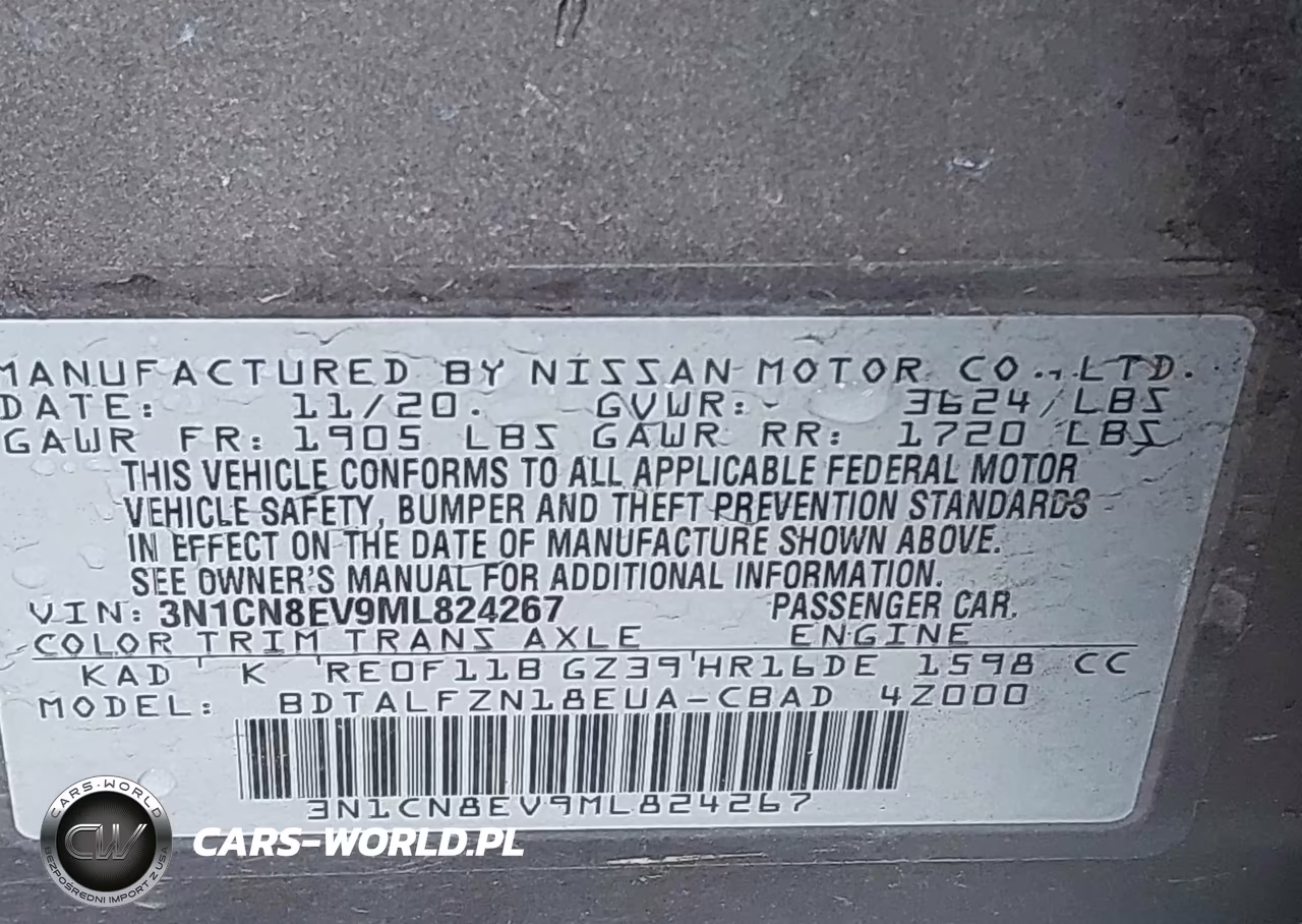 2021 Nissan Versa Sv Xtronic Cvt VIN:3N1CN8EV9ML824267 - 9