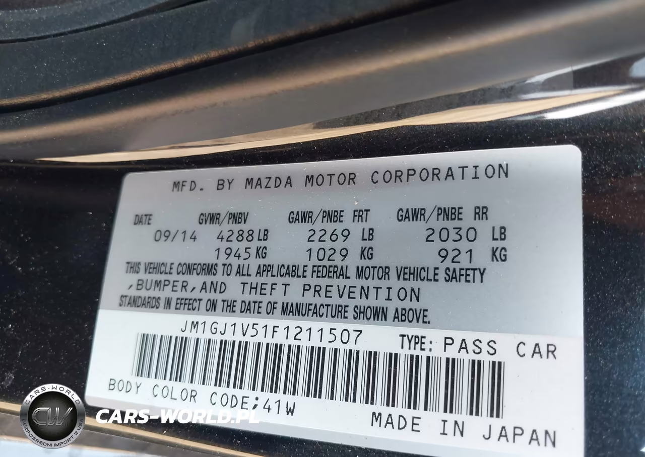 2015 Mazda Mazda6 VIN:JM1GJ1V51F1211507 - 9