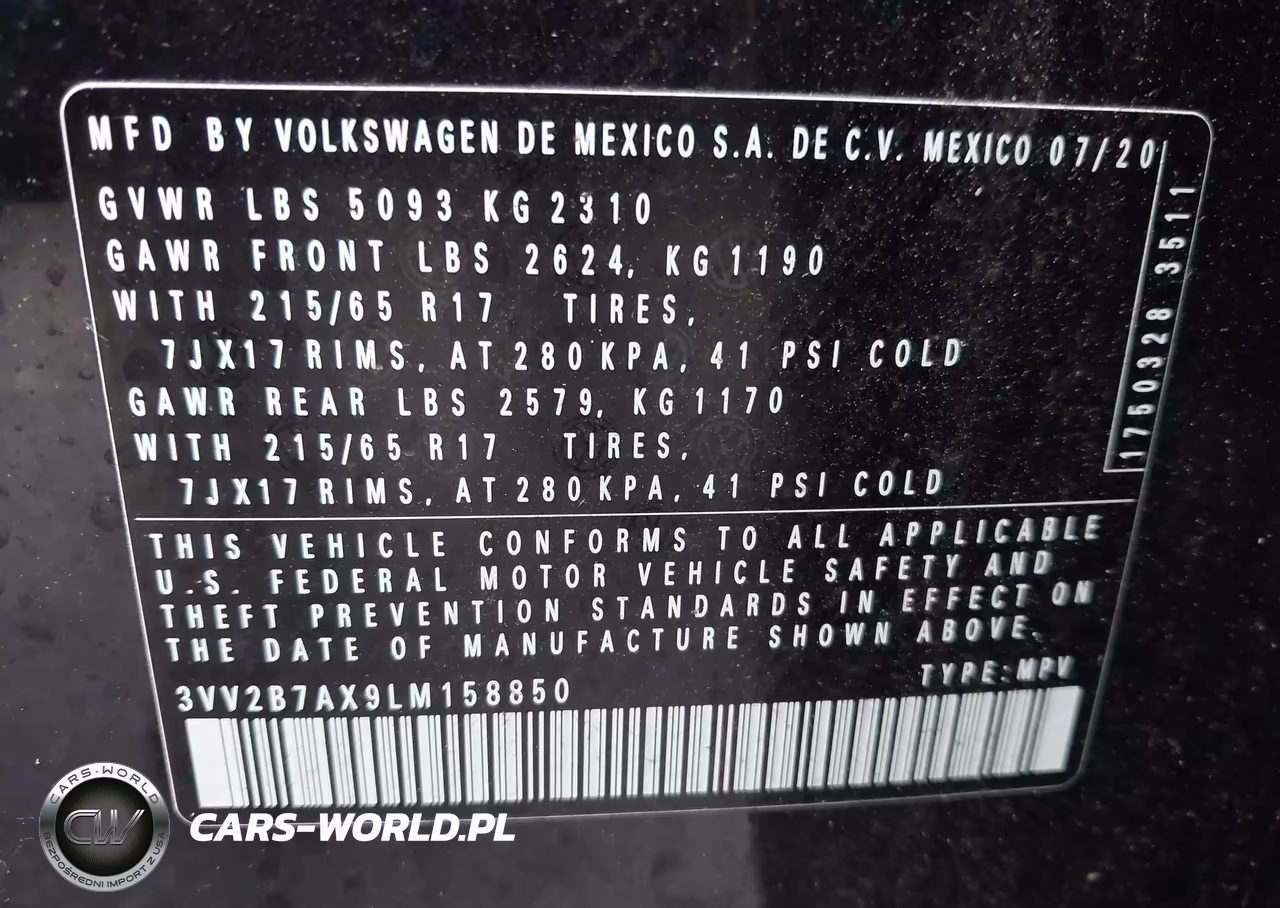2020 Volkswagen Tiguan 2.0T Se-2.0T Se R-Line Black-2.0T Sel VIN:3VV2B7AX9LM158850 - 9