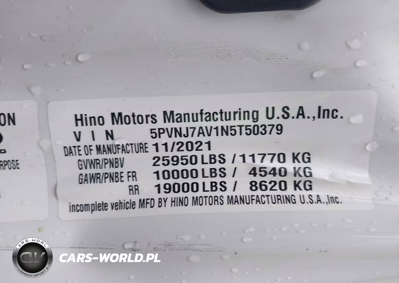 2022 Hino Hino L6 VIN:5PVNJ7AV1N5T50379 - 8