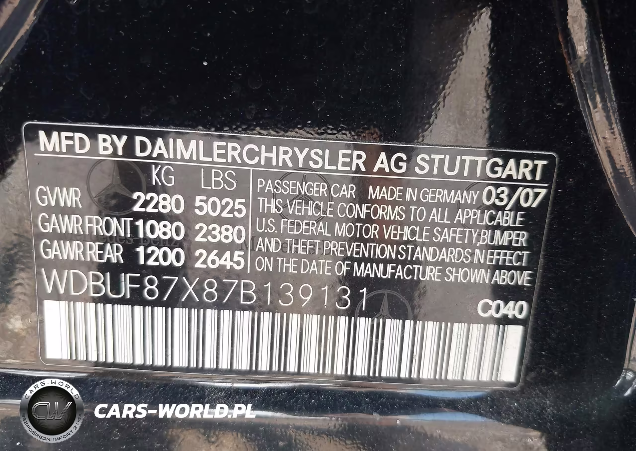 2007 Mercedes-Benz E 350 4Matic VIN:WDBUF87X87B139131 - 9