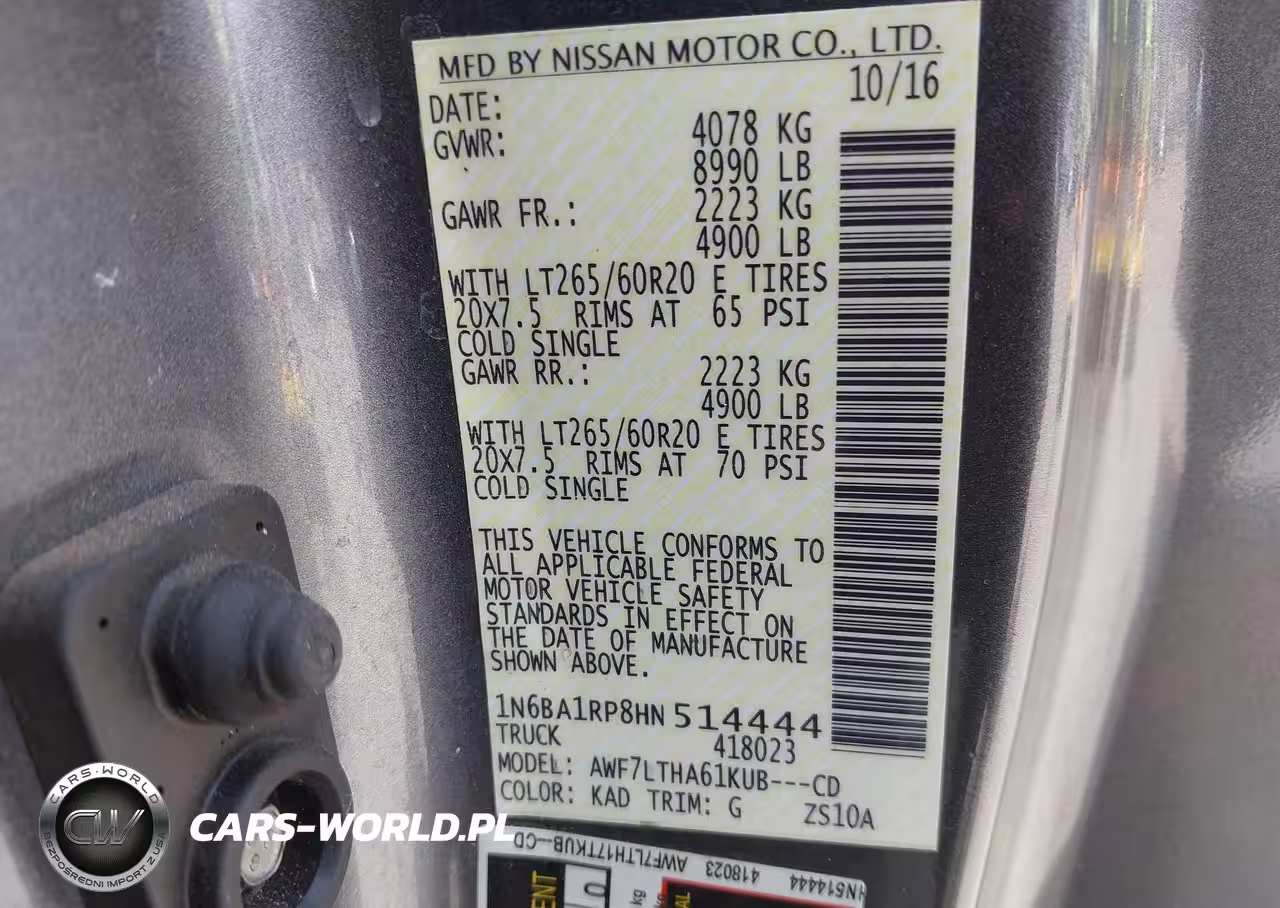 2017 Nissan Titan Xd Sv VIN:1N6BA1RP8HN514444 - 9