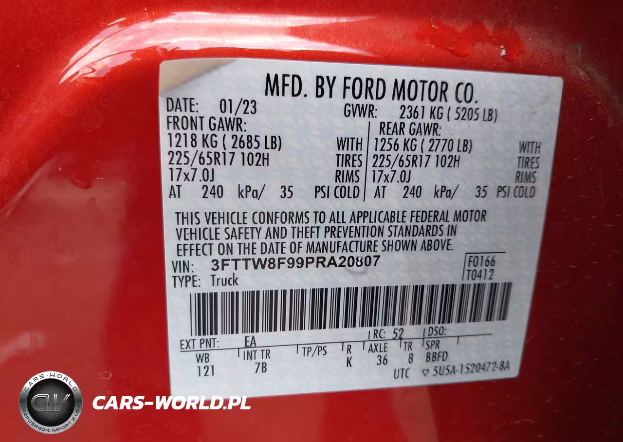 2023 Ford Maverick Xlt VIN:3FTTW8F99PRA20807 - 9