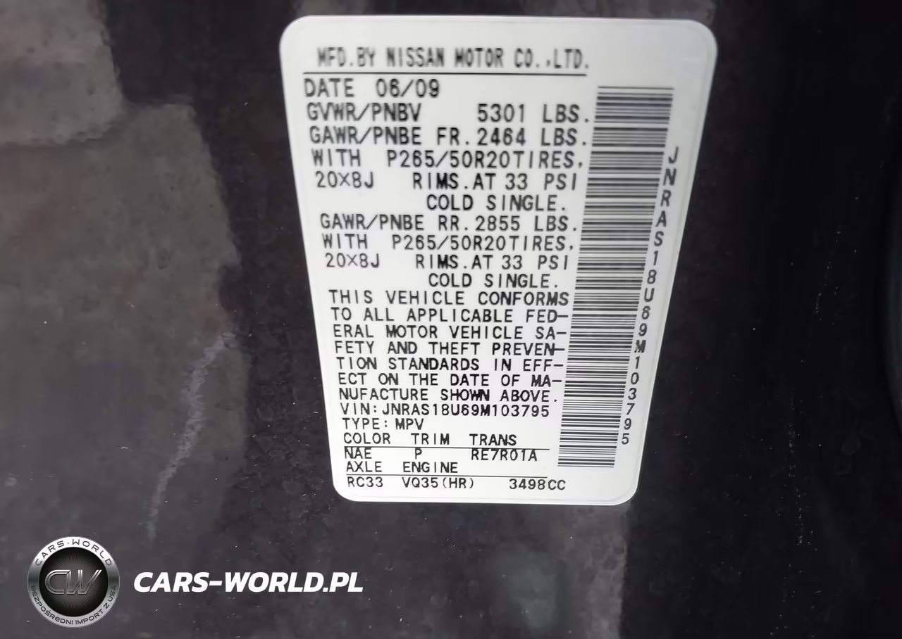 2009 Infiniti Fx35 VIN:JNRAS18U69M103795 - 9