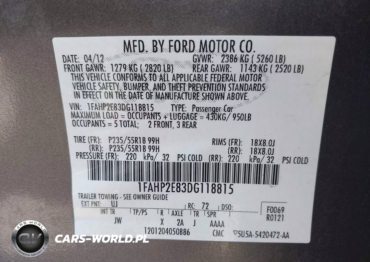 2013 Ford Taurus Sel VIN:1FAHP2E83DG118815 - 9
