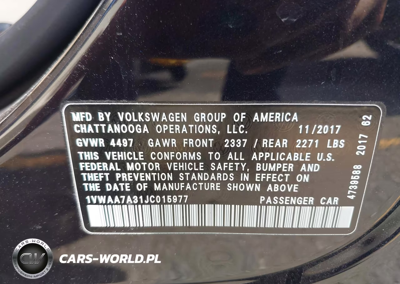 2018 Volkswagen Passat 2.0T R-Line-2.0T S VIN:1VWAA7A31JC015977 - 9