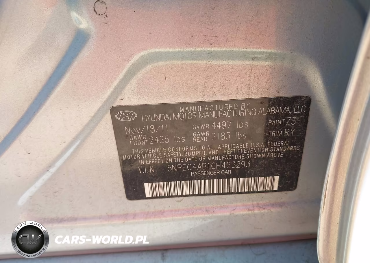 2012 Hyundai Sonata Se 2.0T VIN:5NPEC4AB1CH423293 - 9