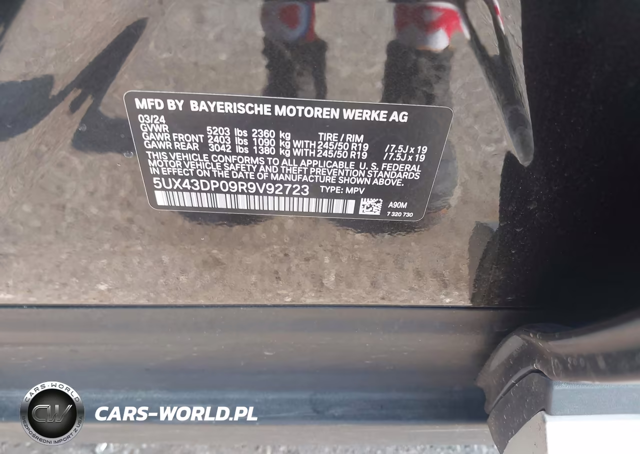 2024 BMW X3 Sdrive30I VIN:5UX43DP09R9V92723 - 9