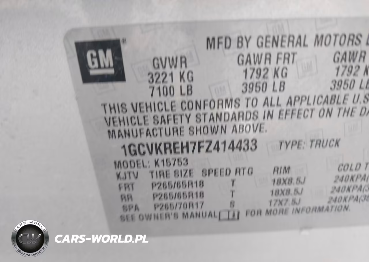 2015 Chevrolet Silverado 1500 2Lt VIN:1GCVKREH7FZ414433 - 9