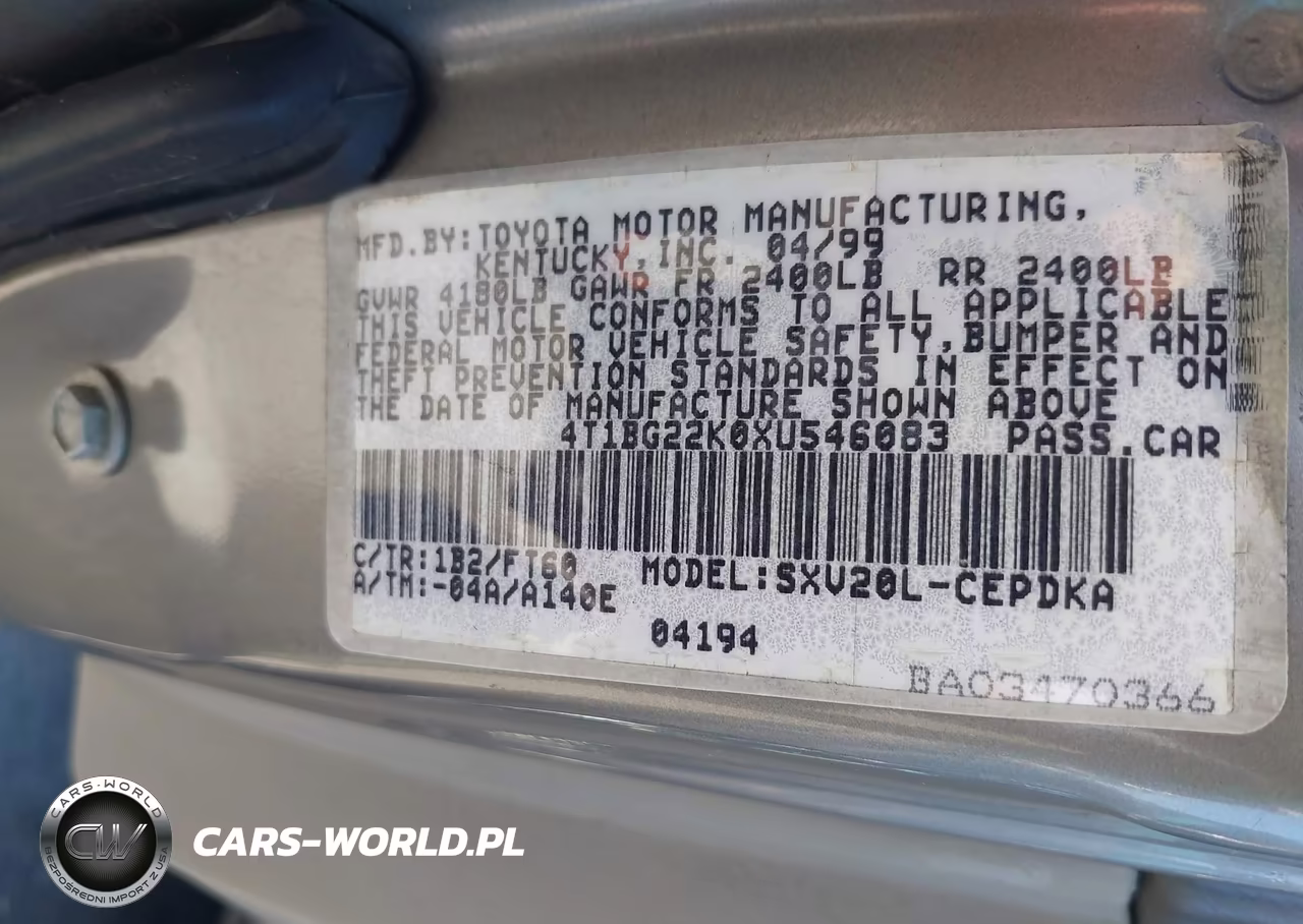 1999 Toyota Camry Ce VIN:4T1BG22K0XU546083 - 9