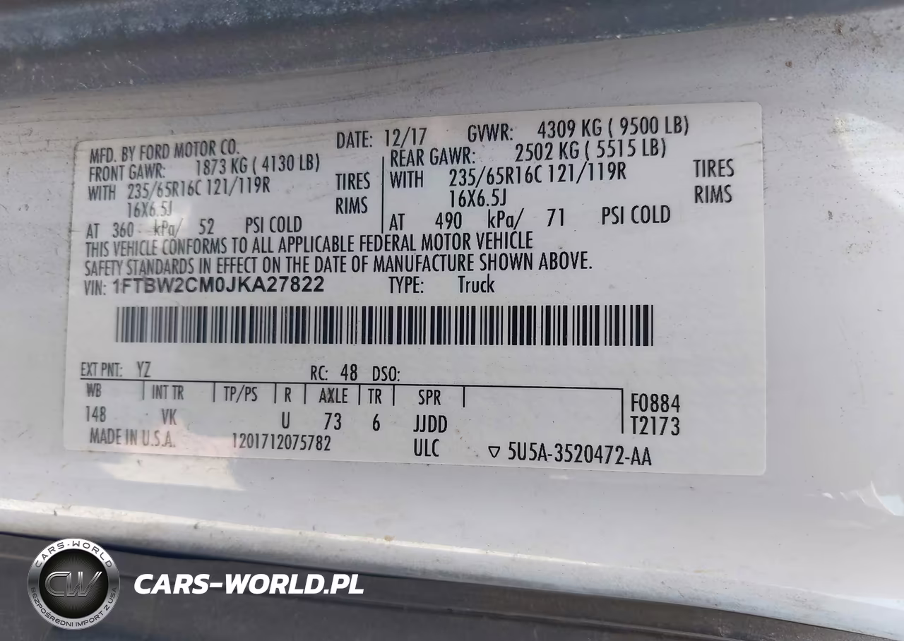 2018 Ford Transit-350 VIN:1FTBW2CM0JKA27822 - 9