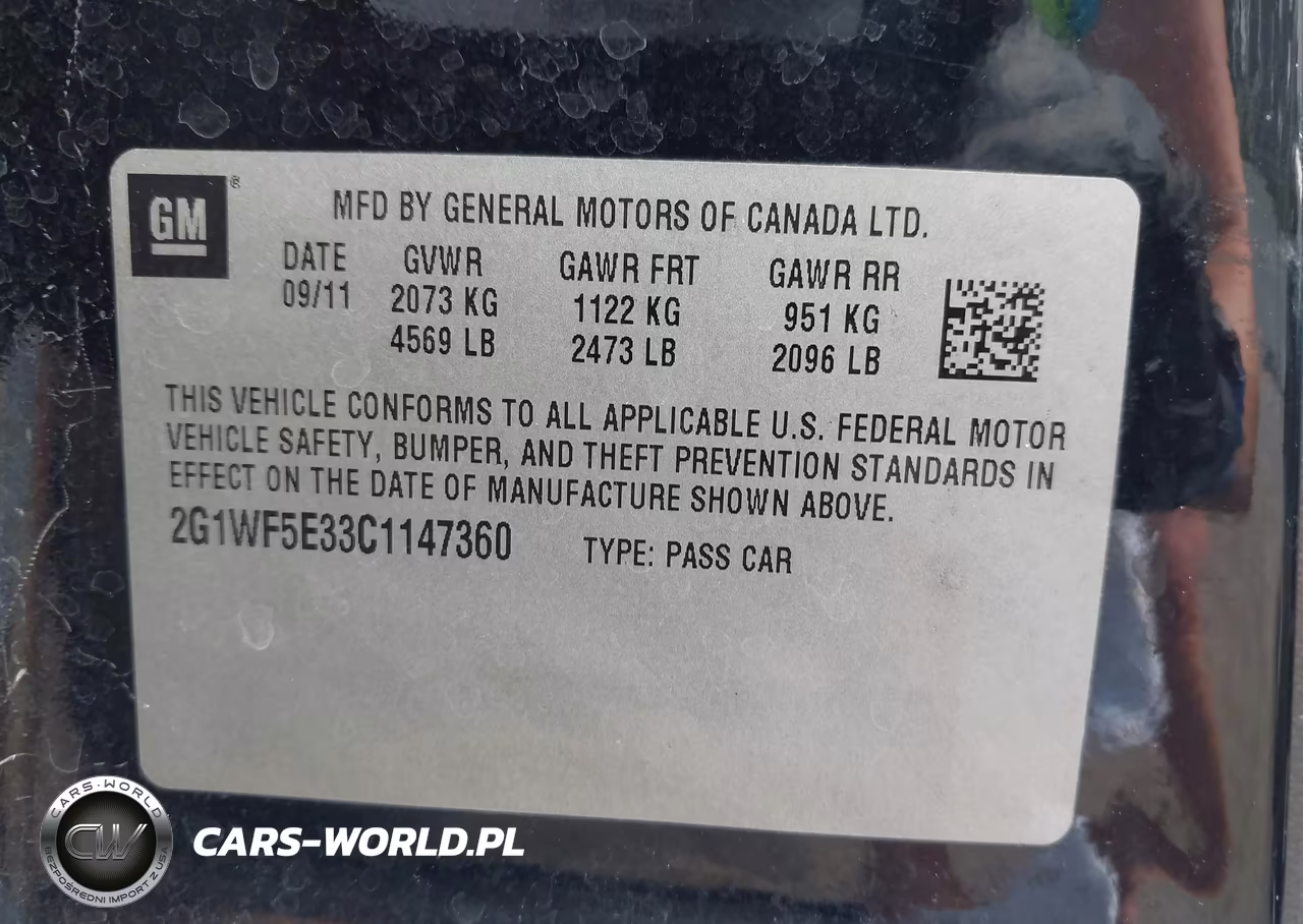 2012 Chevrolet Impala Ls VIN:2G1WF5E33C1147360 - 9