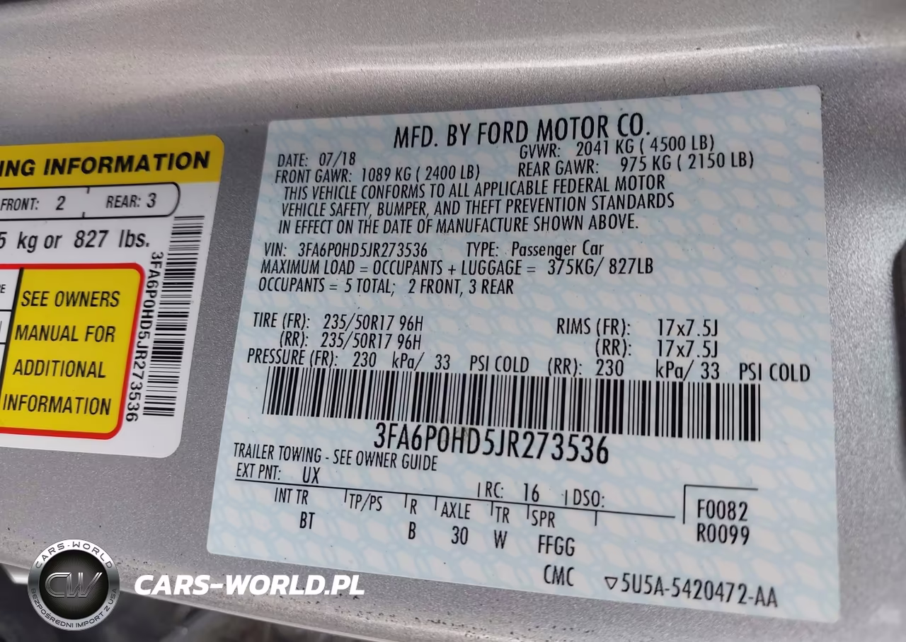 2018 Ford Fusion Se VIN:3FA6P0HD5JR273536 - 9