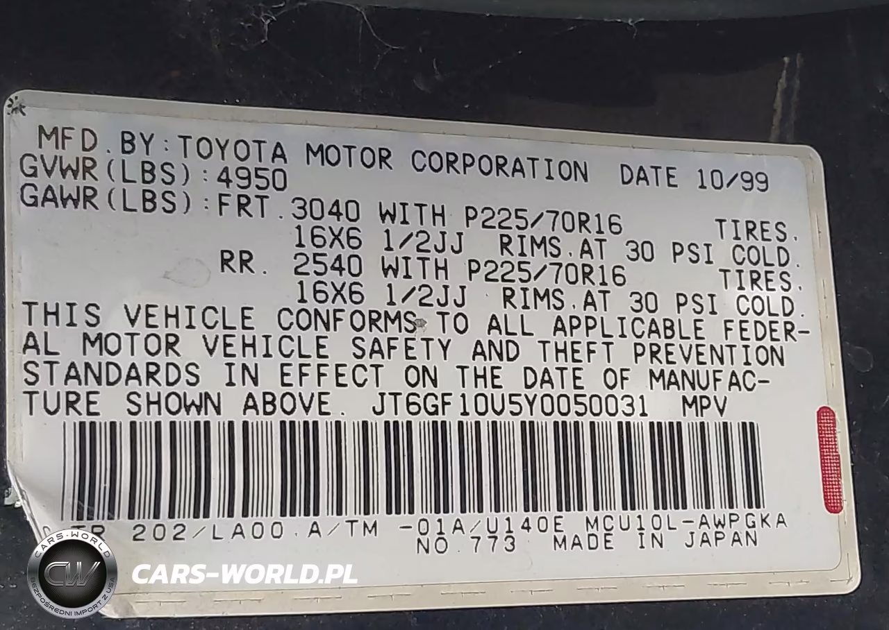 2000 Lexus Rx 300 VIN:JT6GF10U5Y0050031 - 9
