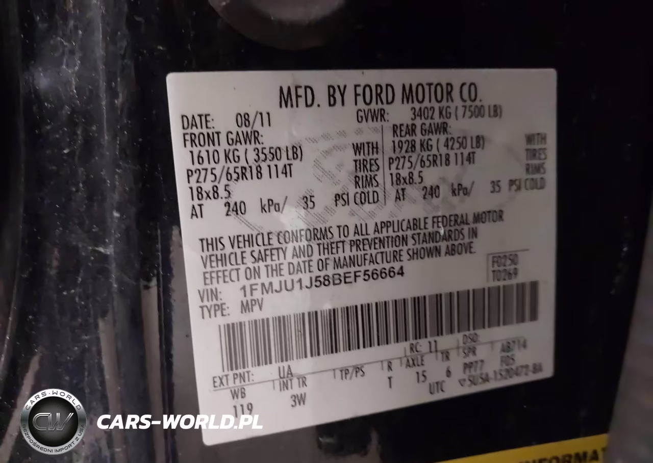 2011 Ford Expedition Xlt VIN:1FMJU1J58BEF56664 - 9
