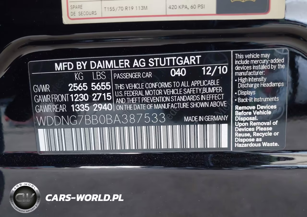2011 Mercedes-Benz S 550 VIN:WDDNG7BB0BA387533 - 9