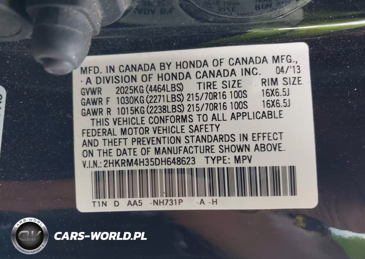 2013 Honda Cr-V Lx VIN:2HKRM4H35DH648623 - 9