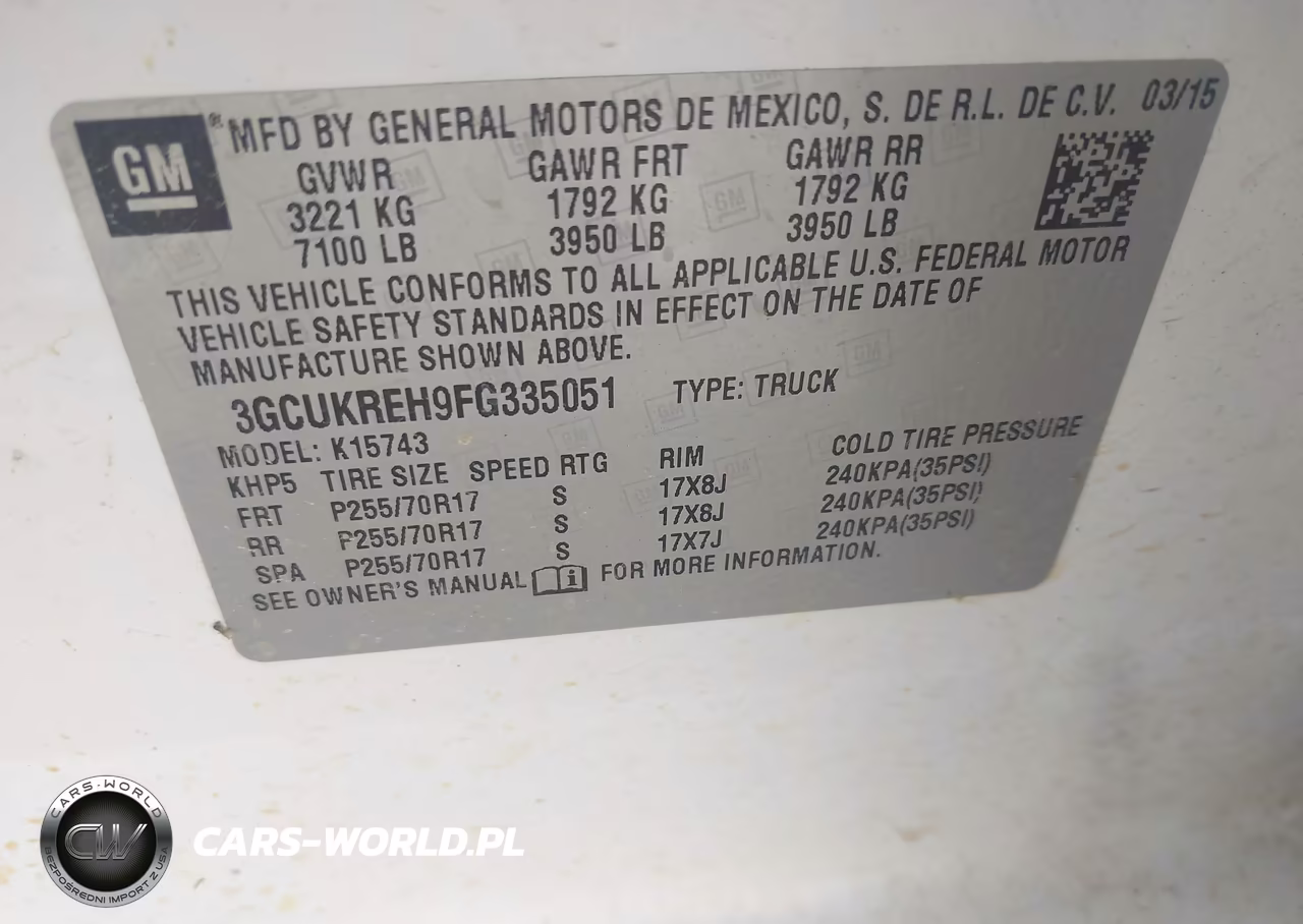 2015 Chevrolet Silverado 1500 1Lt VIN:3GCUKREH9FG335051 - 9