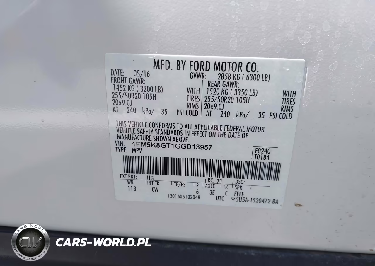 2016 Ford Explorer Sport VIN:1FM5K8GT1GGD13957 - 9