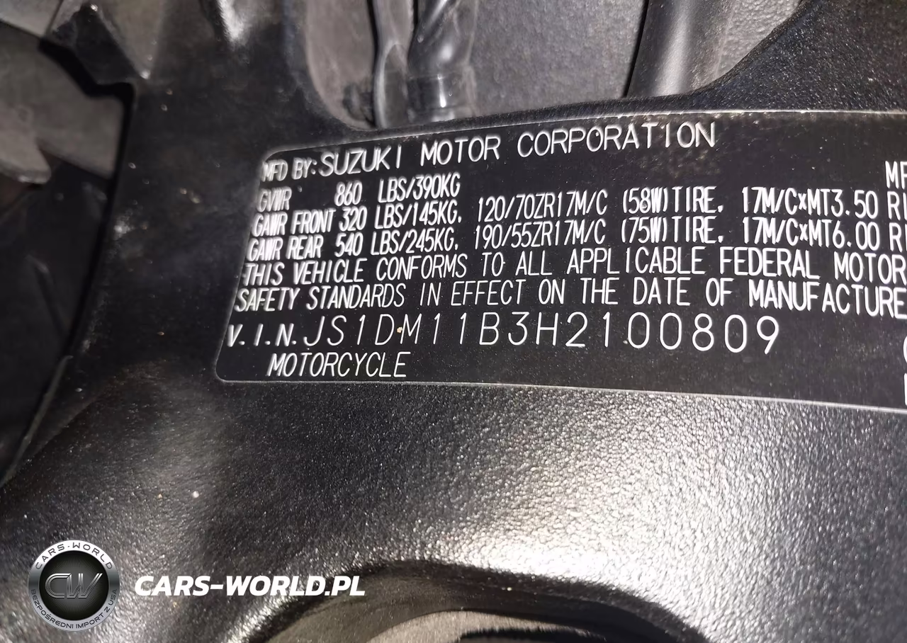 2017 Suzuki Gsx-R1000 VIN:JS1DM11B3H2100809 - 10