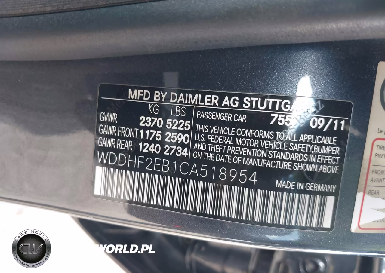 2012 Mercedes-Benz E 350 Bluetec VIN:WDDHF2EB1CA518954 - 9