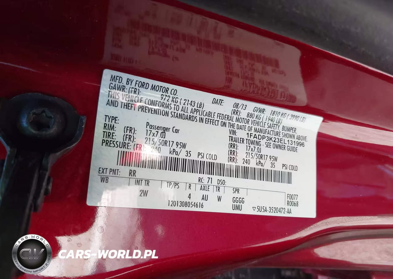 2014 Ford Focus Se VIN:1FADP3K23EL131996 - 9
