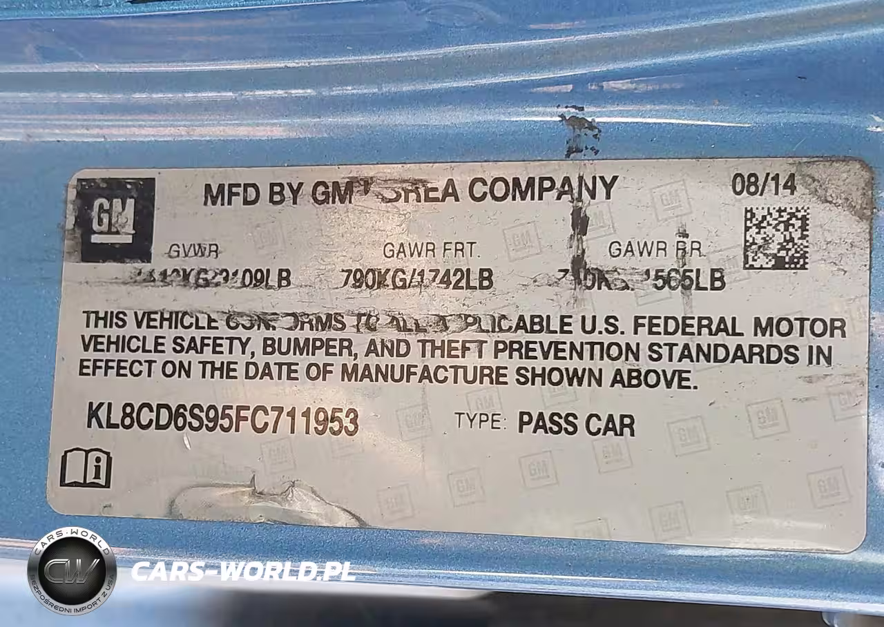 2015 Chevrolet Spark 1Lt Cvt VIN:KL8CD6S95FC711953 - 9