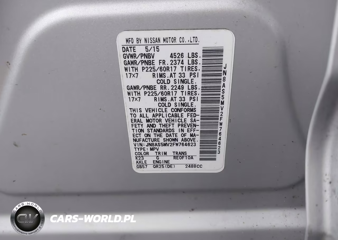 2015 Nissan Rogue Select S VIN:JN8AS5MV2FW764623 - 9