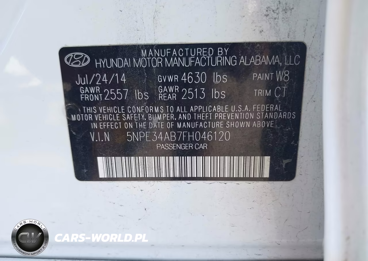 2015 Hyundai Sonata Sport 2.0T VIN:5NPE34AB7FH046120 - 9