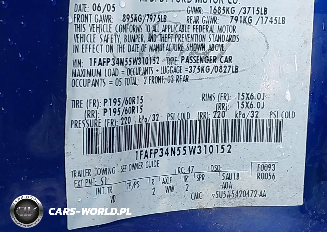 2005 Ford Focus Zx4 VIN:1FAFP34N55W310152 - 9