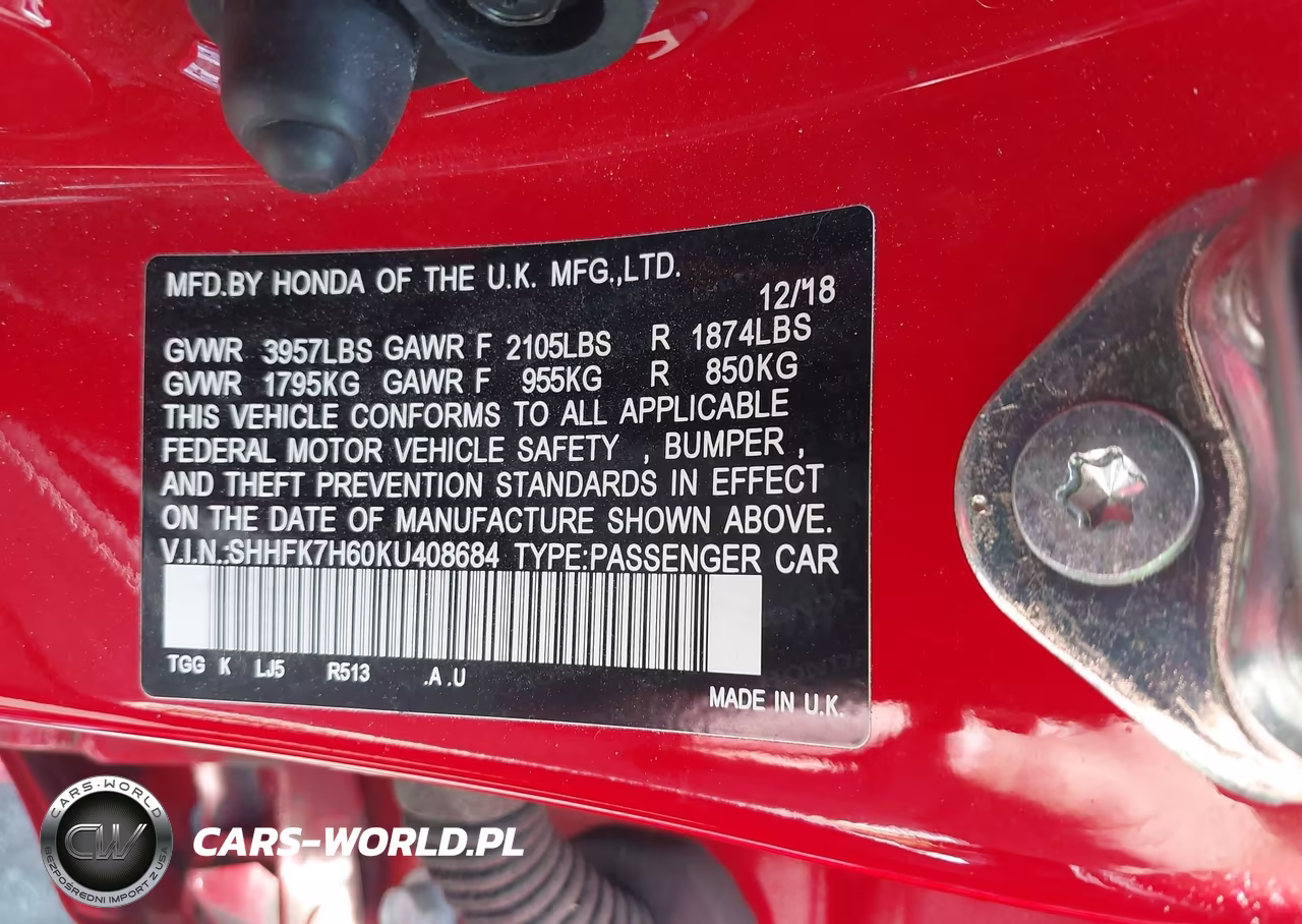 2019 Honda Civic Ex VIN:SHHFK7H60KU408684 - 9
