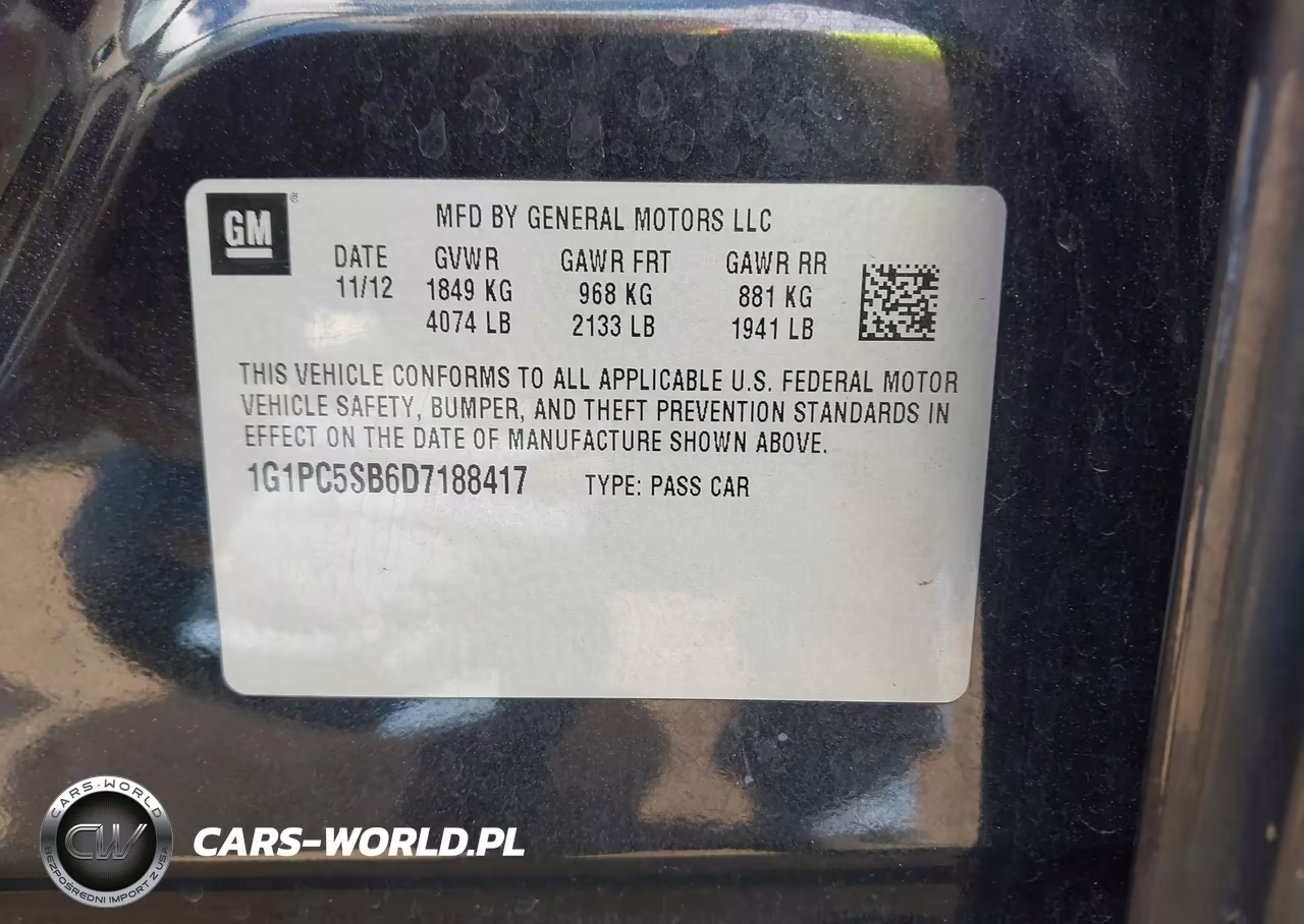 2013 Chevrolet Cruze 1Lt Auto VIN:1G1PC5SB6D7188417 - 9