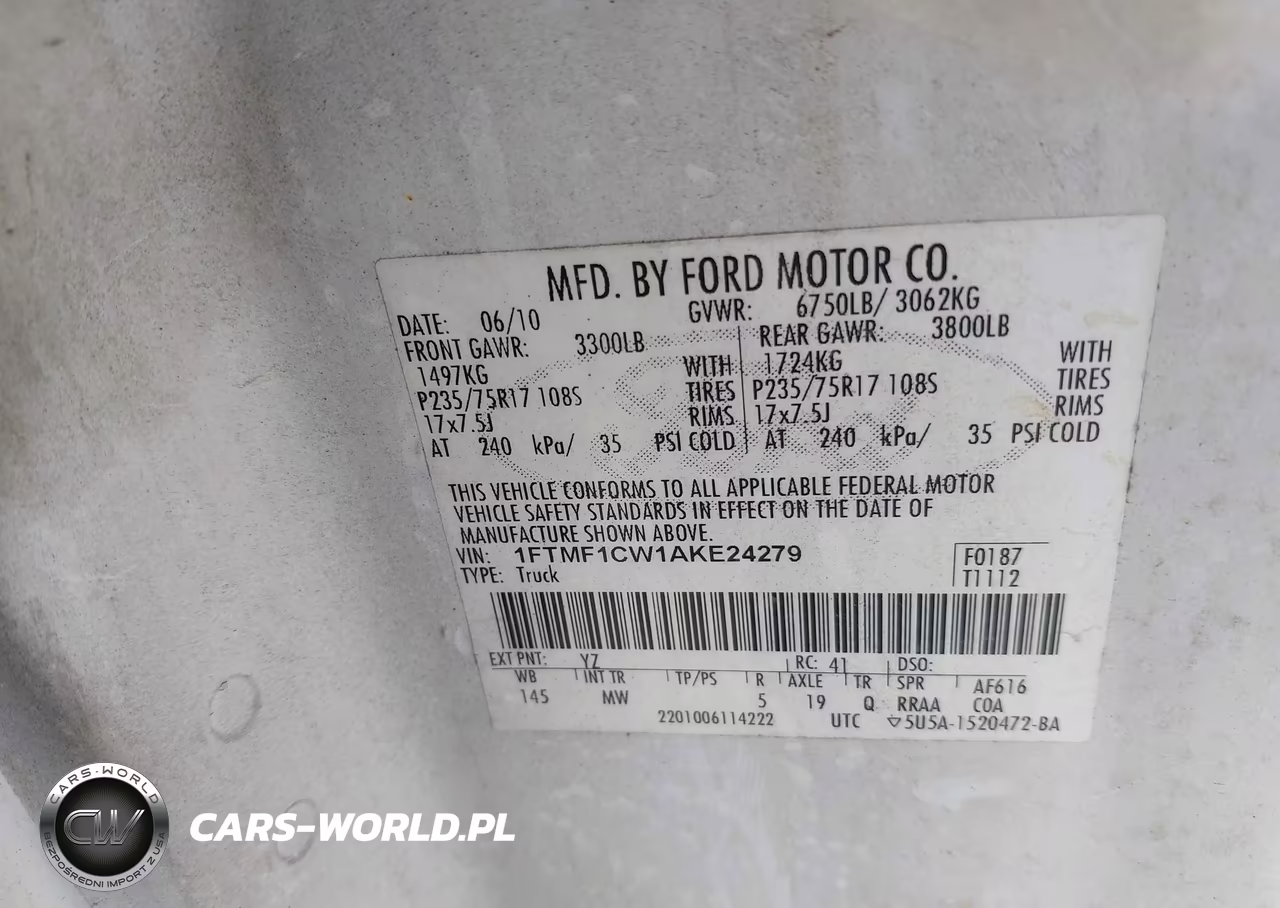 2010 Ford F-150 VIN:1FTMF1CW1AKE24279 - 9