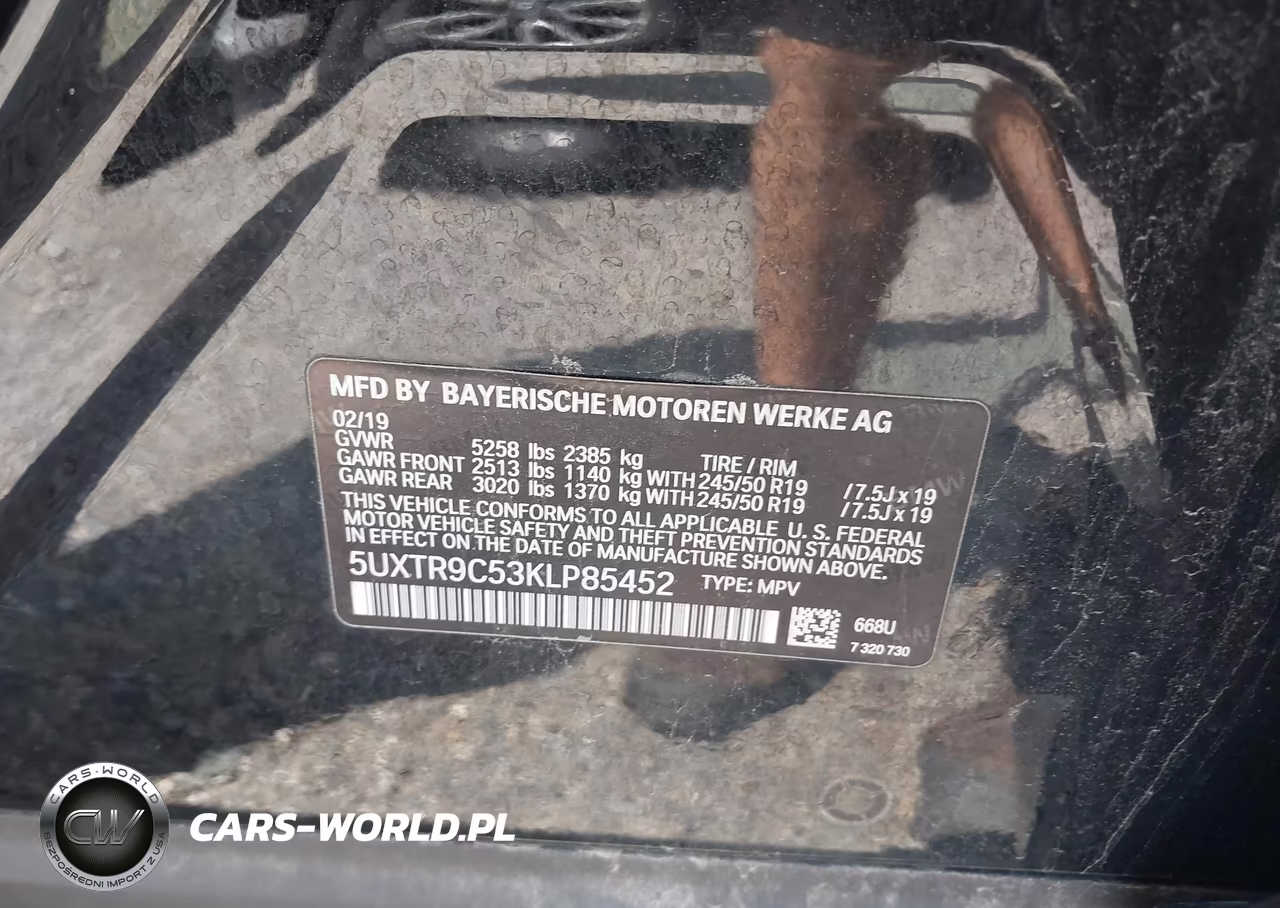 2019 BMW X3 xDrive30I VIN:5UXTR9C53KLP85452 - 9