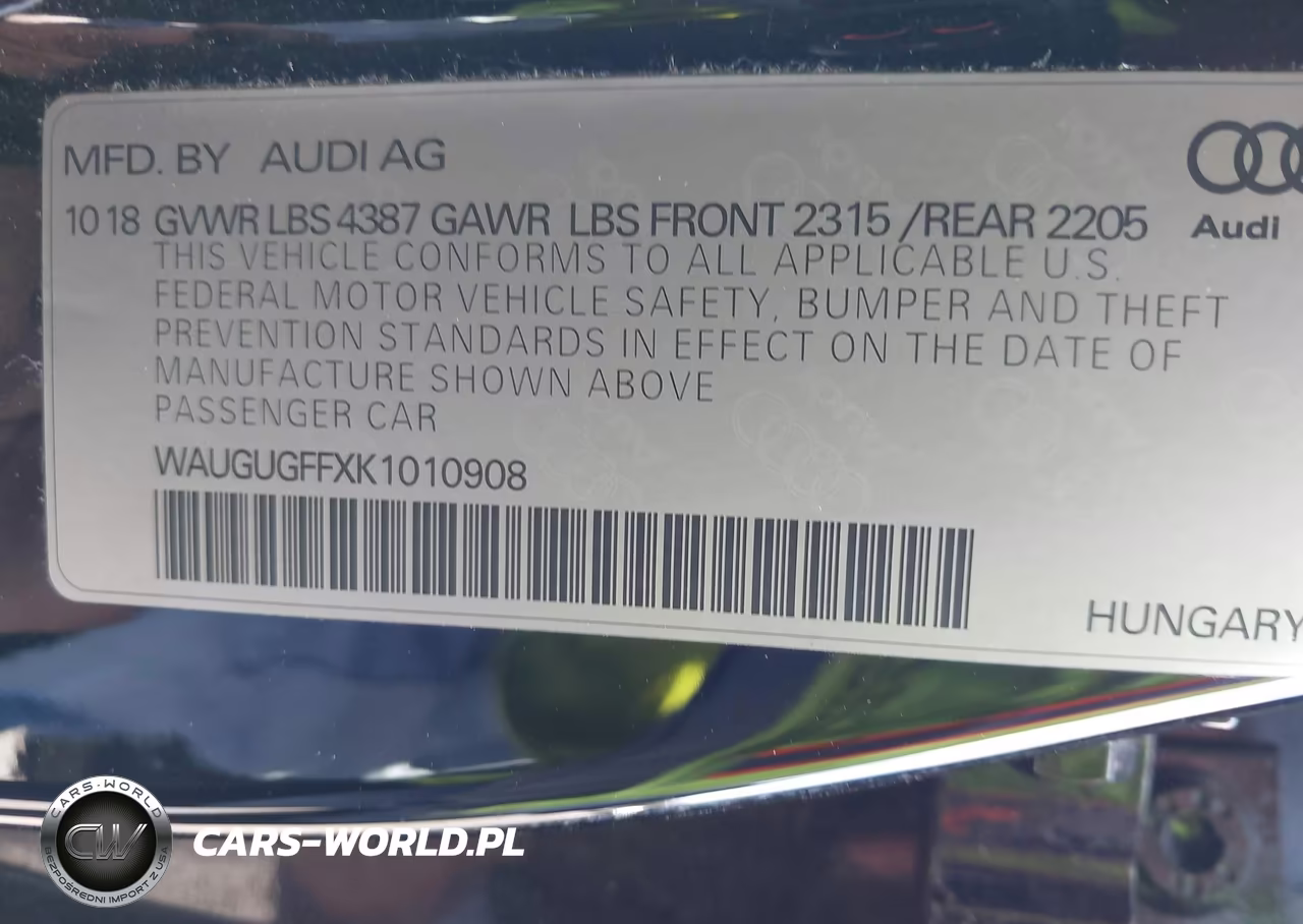 2019 Audi A3 Premium Plus VIN:WAUGUGFFXK1010908 - 9