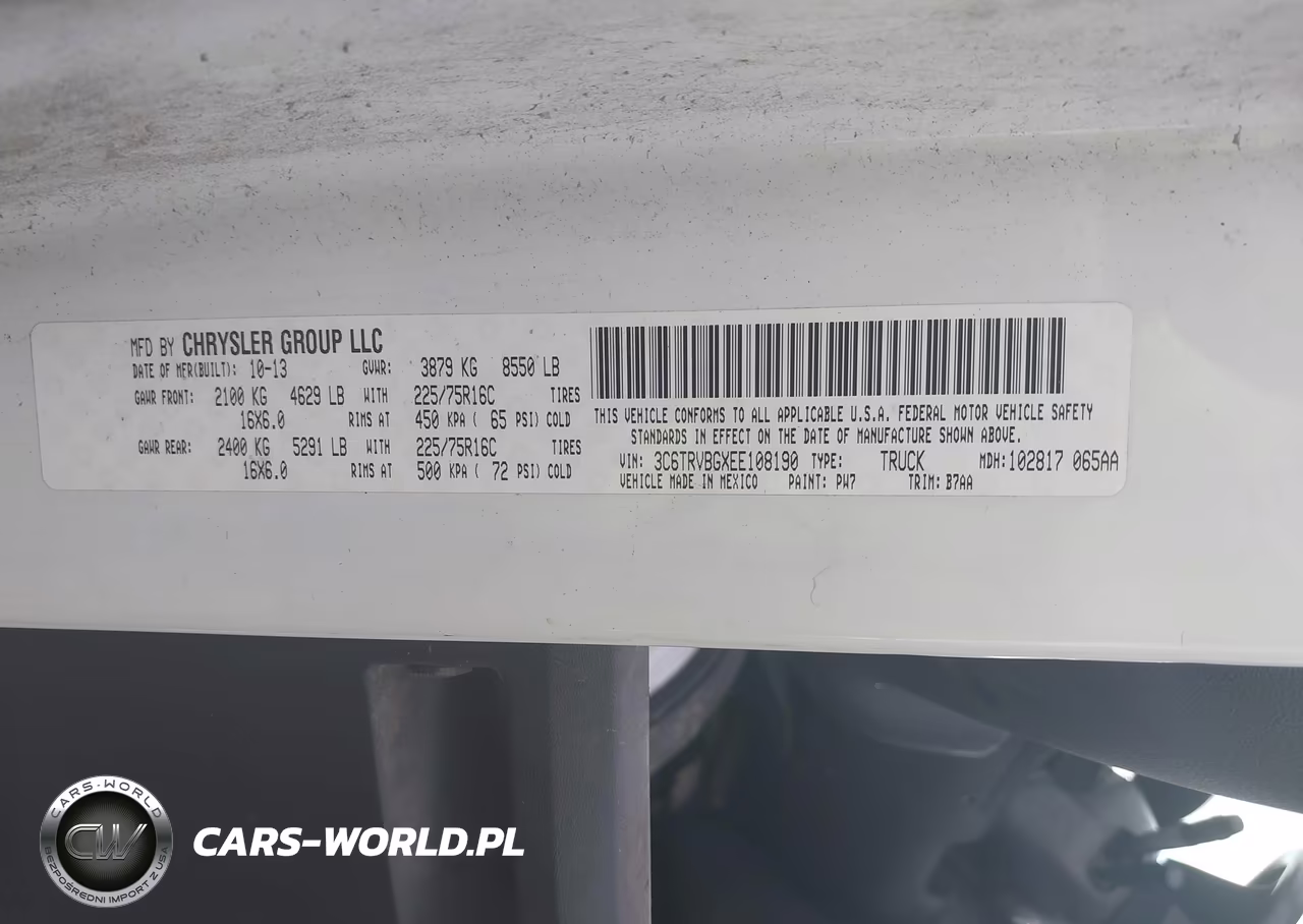 2014 Ram Promaster 1500 VIN:3C6TRVBGXEE108190 - 9