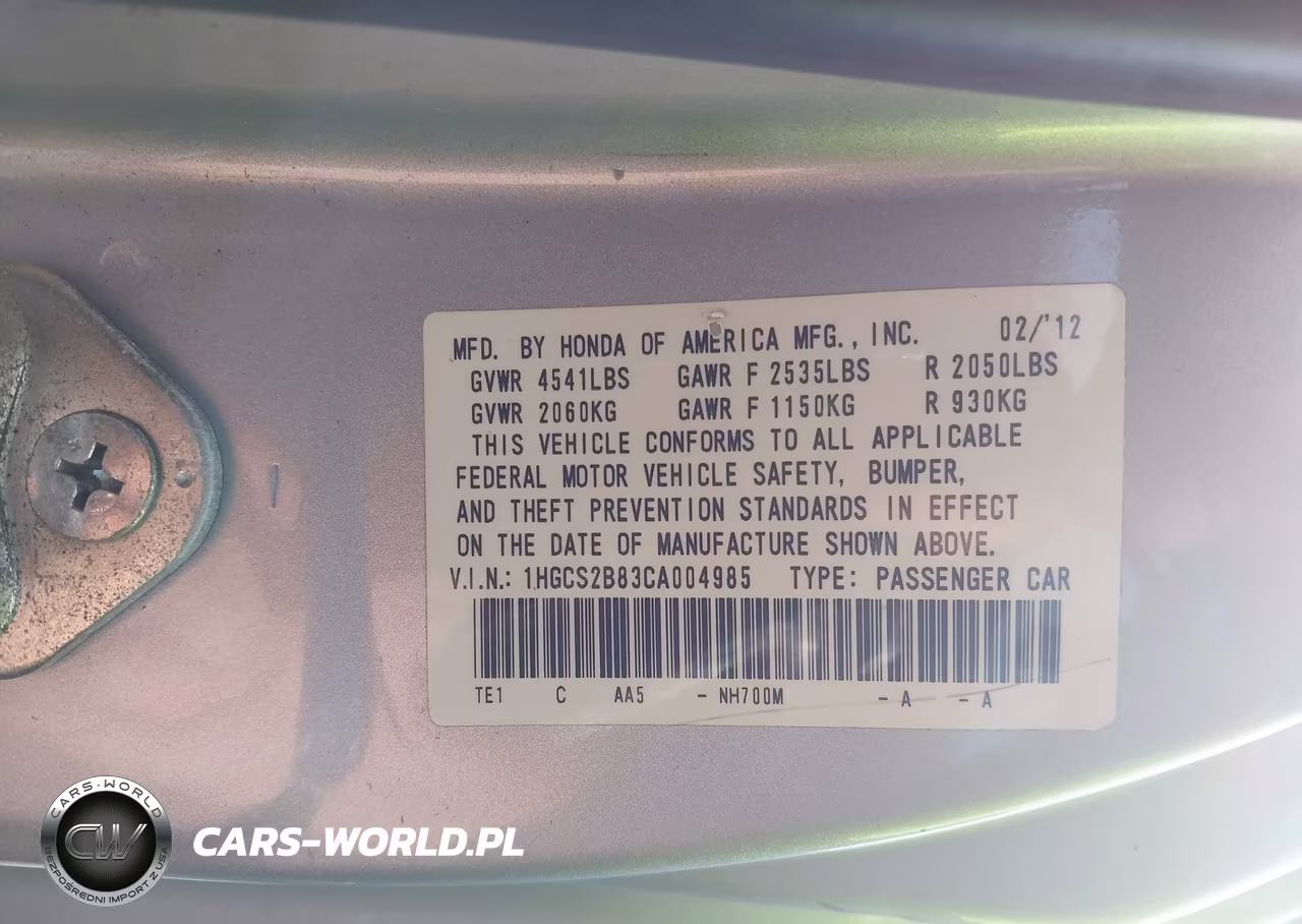 2012 Honda Accord 3.5 Ex-L VIN:1HGCS2B83CA004985 - 9