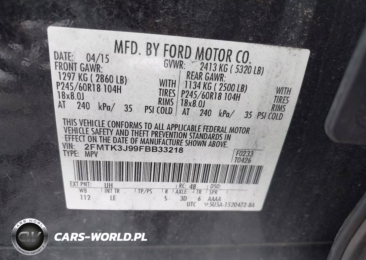 2015 Ford Edge Sel VIN:2FMTK3J99FBB33218 - 9