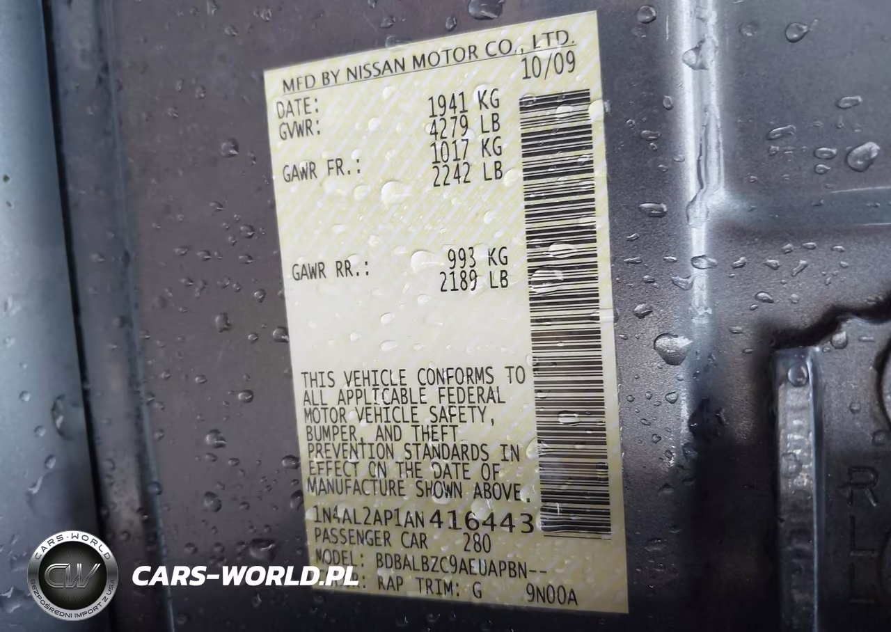 2010 Nissan Altima 2.5 S VIN:1N4AL2AP1AN416443 - 9
