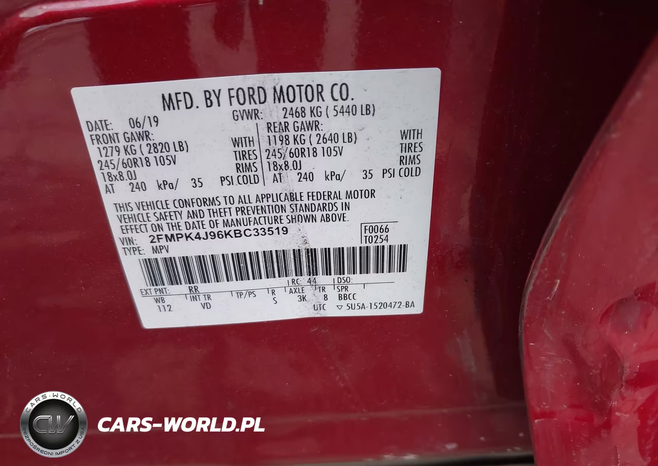 2019 Ford Edge Sel VIN:2FMPK4J96KBC33519 - 9
