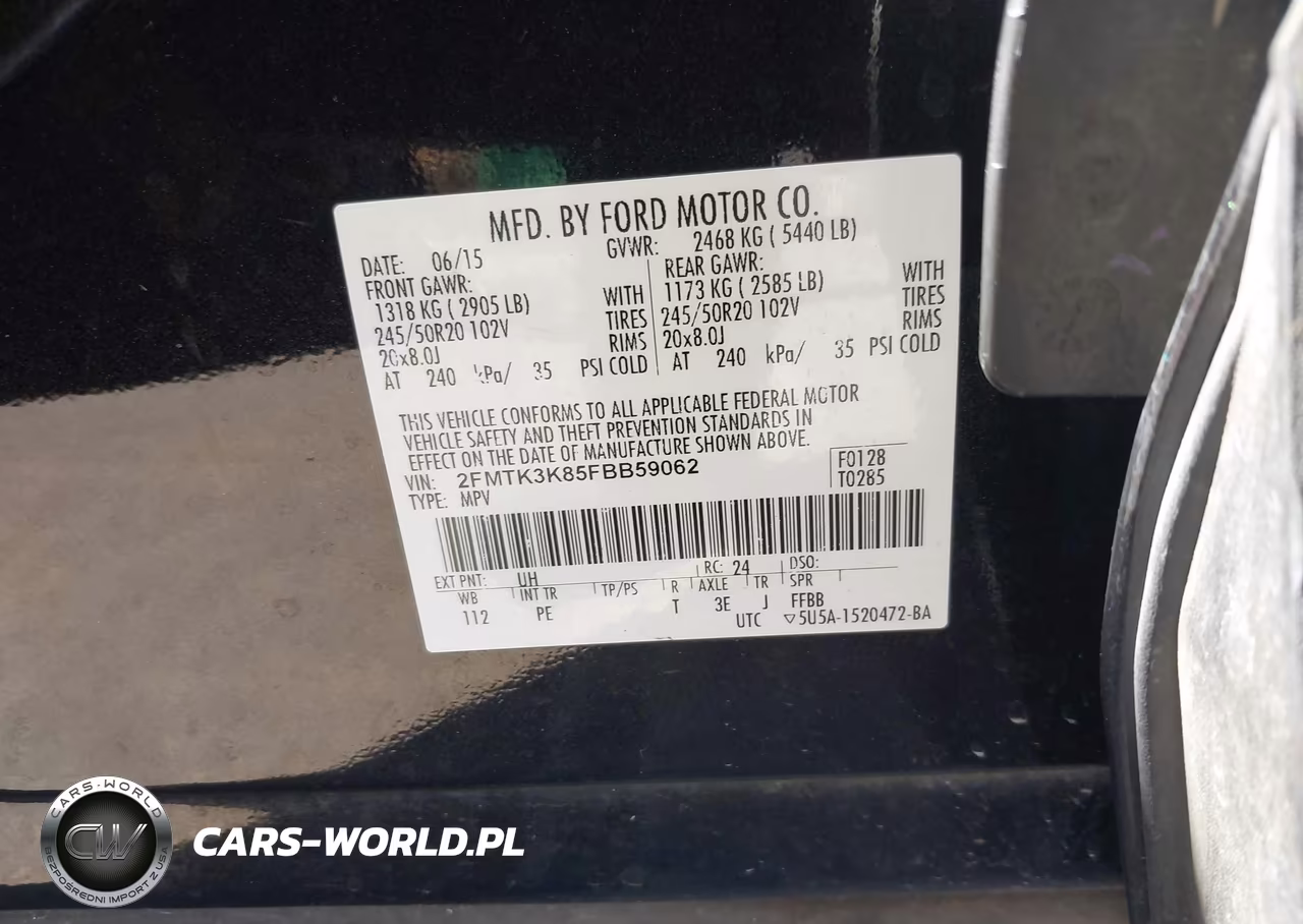 2015 Ford Edge Titanium VIN:2FMTK3K85FBB59062 - 9