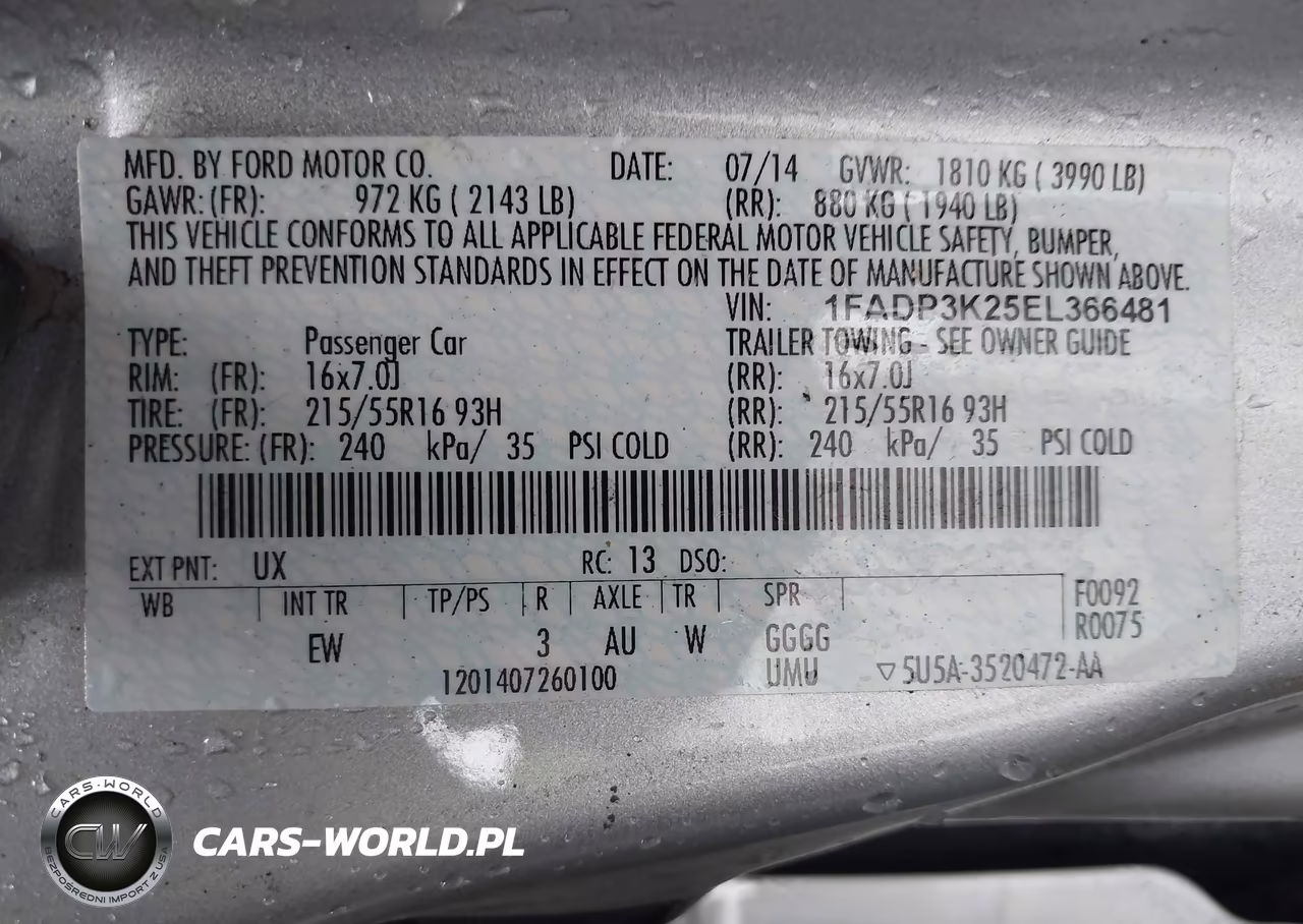 2014 Ford Focus Se VIN:1FADP3K25EL366481 - 9
