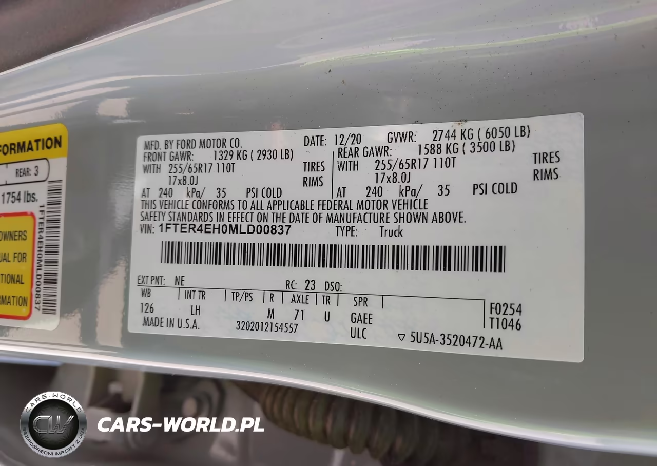 2021 Ford Ranger Xlt VIN:1FTER4EH0MLD00837 - 9