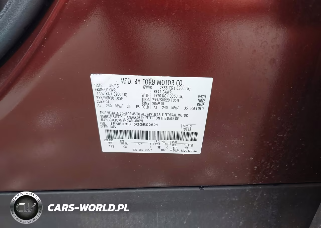2016 Ford Explorer Sport VIN:1FM5K8GT5GGB02521 - 9